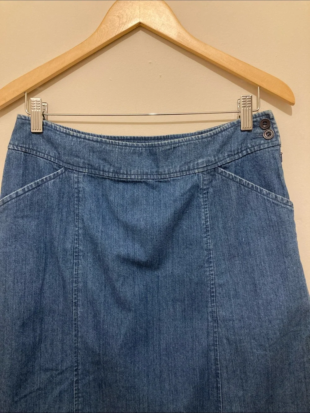 Pendleton Blue A-Line Denim Skirt Sz 10/30in waist. Length 33.5in